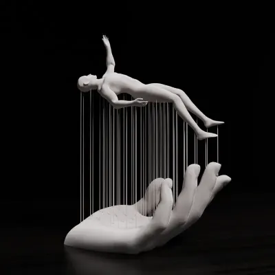 Image 3 : statu homme flottant