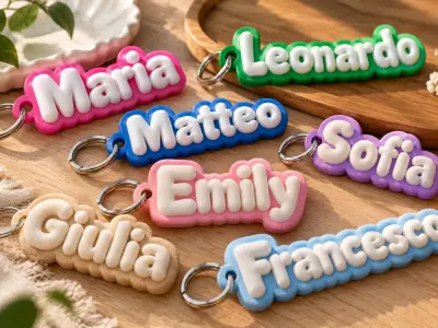 Image 3 : Porte-clés Puffy nom personnalisé