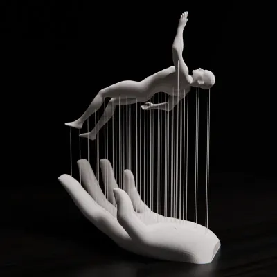 Image 2 : statu homme flottant
